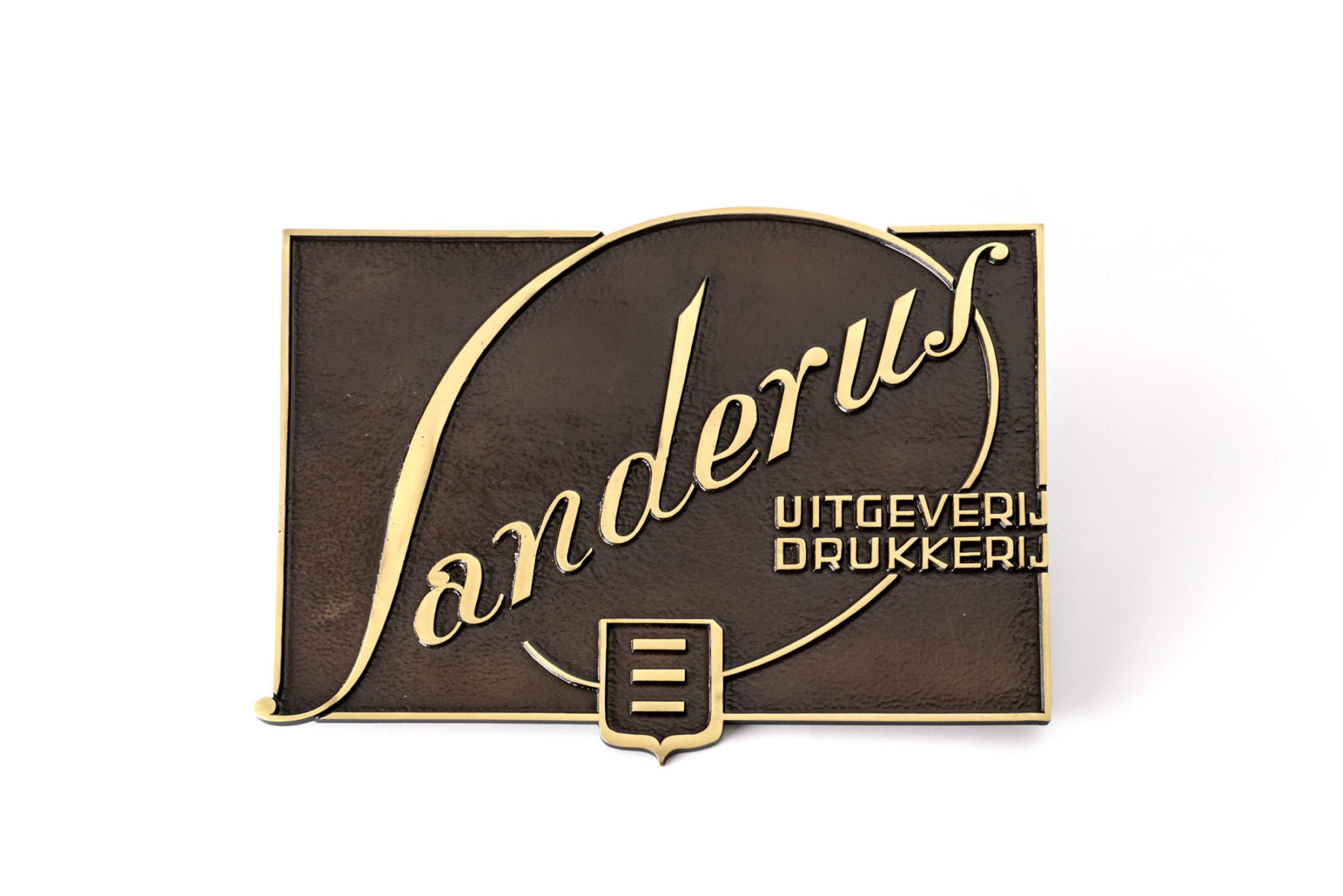 A propos de nous: le premier logo de l'imprimerie Sanderus